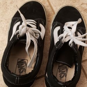 Black and white Vans size 8 woman's,  6.5 men's